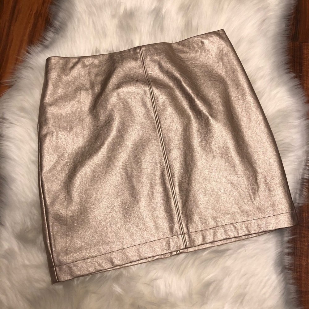 Metallic Faux Leather Hollister Skirt